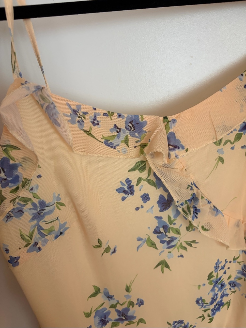 Yellow Floral Ruffle Slip Dress - Picture 2 of 6